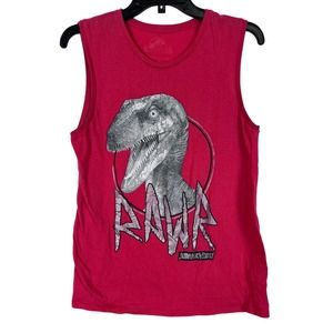 Jurassic world red medium tank top veloci raptor sleeveless women’s